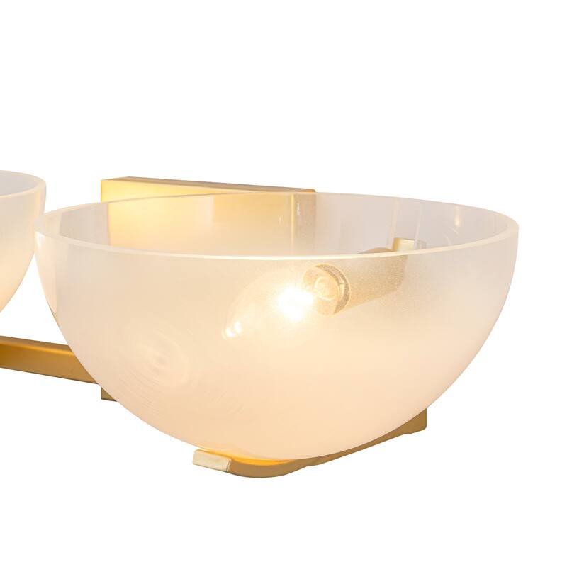 Modern Bowl-Shape Vanity Lights with Gradient White Glass Shades