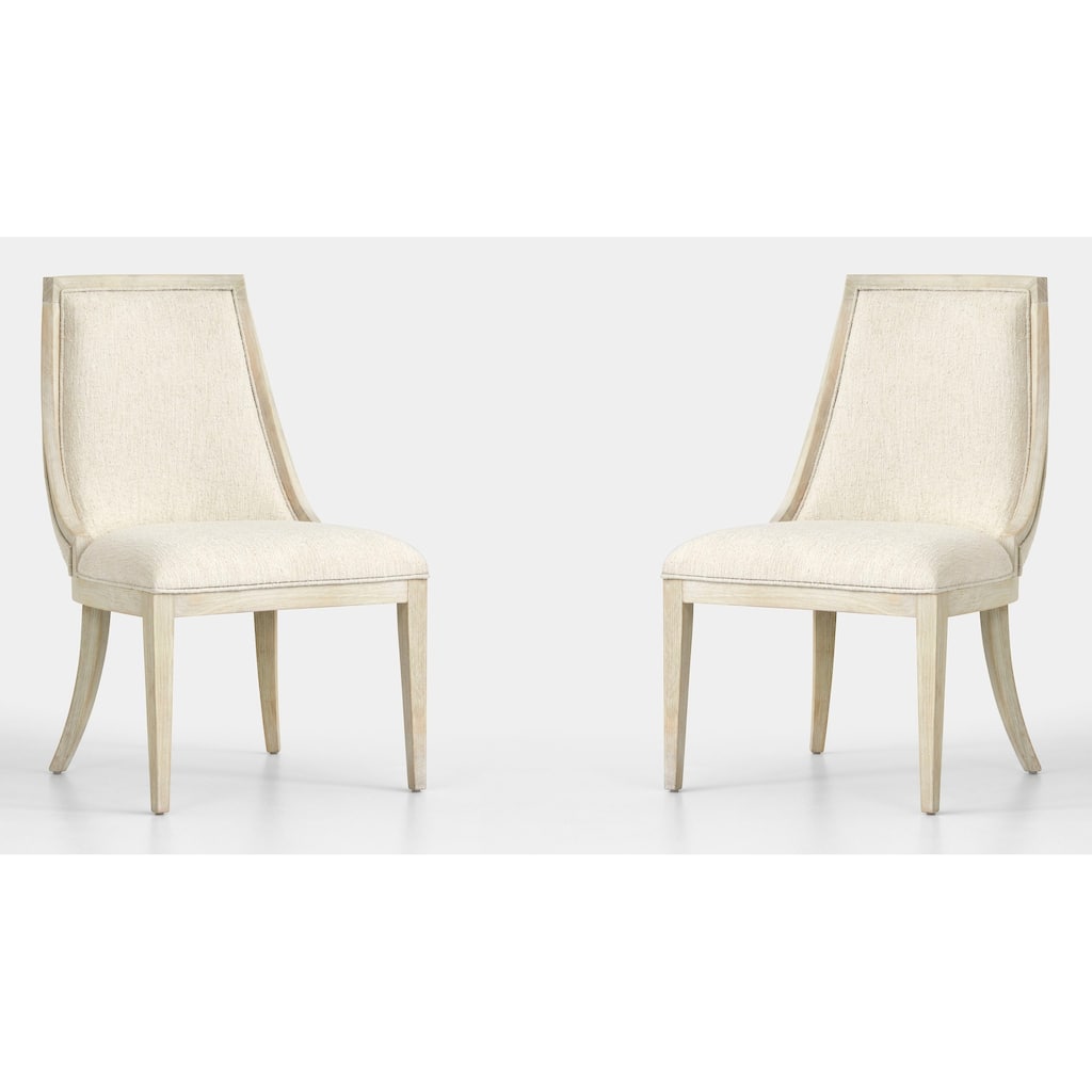 Magnussen Home Herringbone Ridge Clara Natural Upholstered Host Chair Two Pack - 23''W x 26.13''D x 38''H