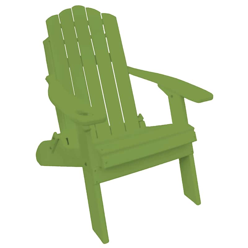Country Classics Collection Poly Lumber Folding Adirondack Chair - Tropical Lime Green