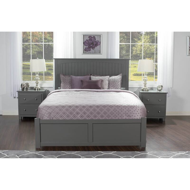 Platform Bed - Storage Bed with Flat Panel Footboard & USB Charger
