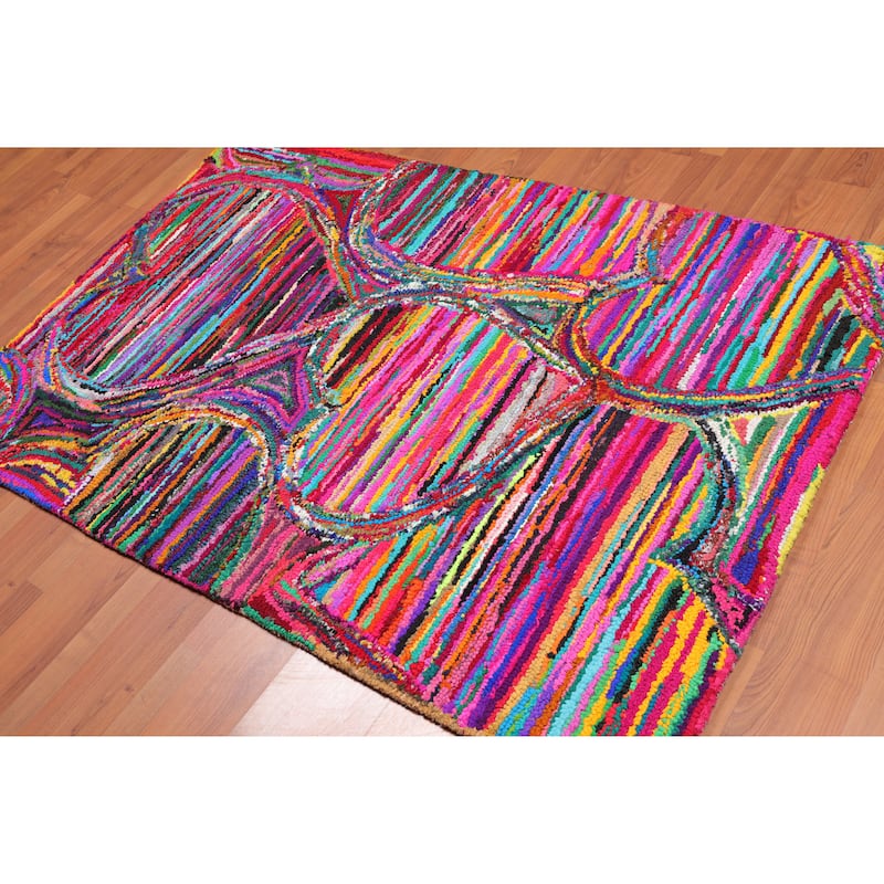 4'x 6' Pink Hand Tufted Oriental Rug - 4' x 6'