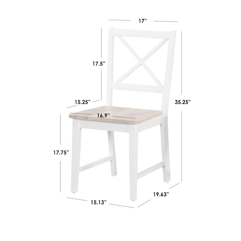 Simple Living Solid Wood Crossback Dining Chairs (Set of 2)