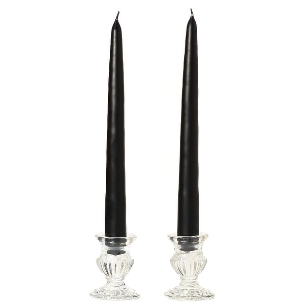3 Pairs Taper Candles Unscented 12 Inch Black Tapers .88 in. diameter x 12 in. tall
