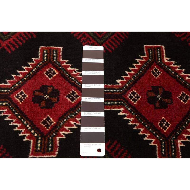 ECARPETGALLERY Hand-knotted Teimani Black, Red Wool Rug - 3'5 x 6'1