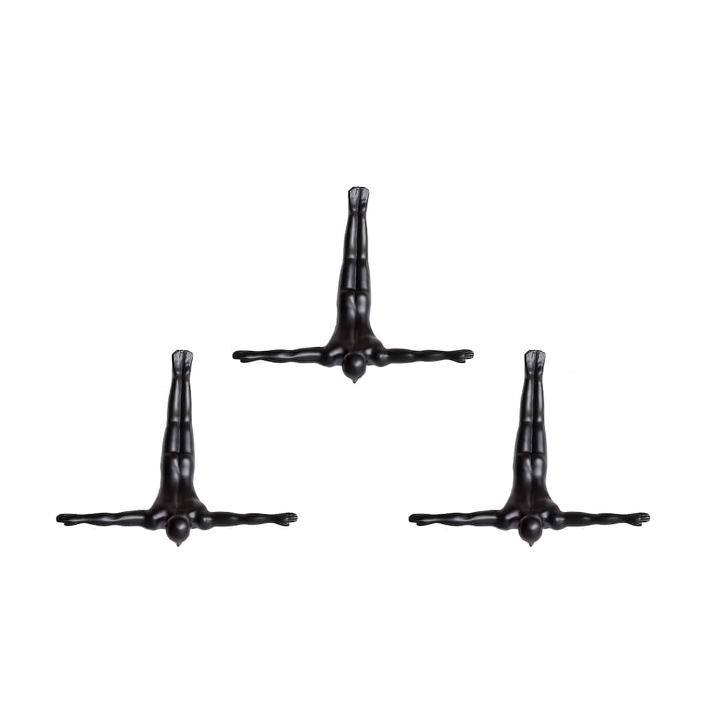 6.5" x 2.5" x 6.5" Wall Diver - Black 3-Pack - 6.5" x 2.5" x 6.5"