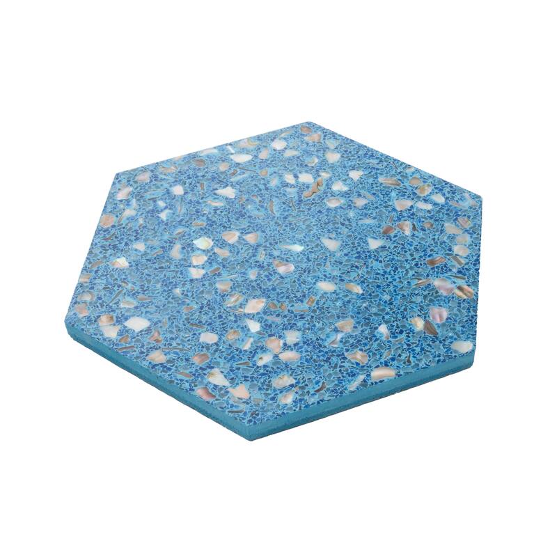 Amalfi 9x8 in. Glossy Shell, Terrazzo Hexagon Wall and Floor Tile (1.8 sq ft/case, 5-Pack)