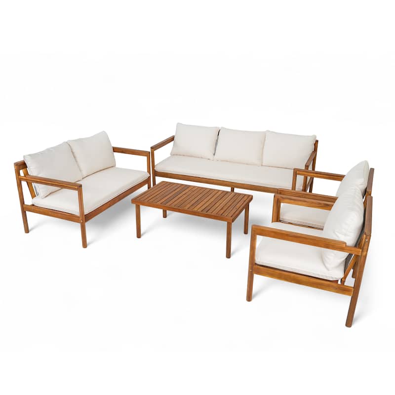 Christopher Knight Home- Elk Acacia Wood Outdoor Chat Set