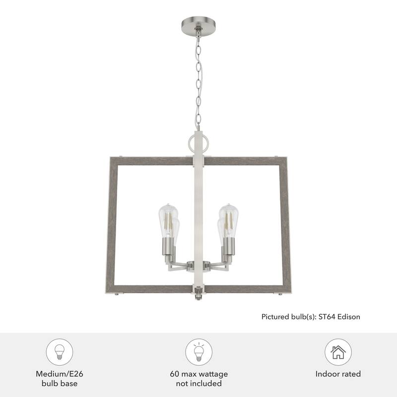 Woodburn Modern Farmhouse Pendant - Foyer, Dining Room, Living Room - Contemporary, Caged, Candle, Transitional, Rustic