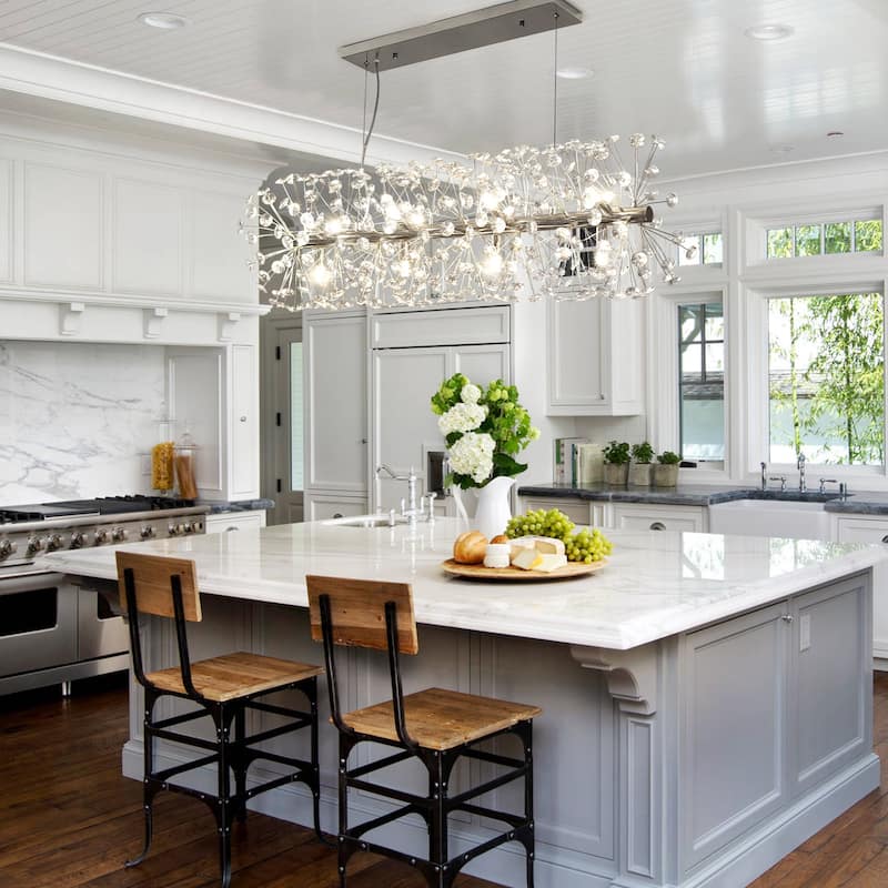 12-Light Luxury Crystal Dandelion Chandelier for Living Room, Kitchen, Dining Room - 36.6