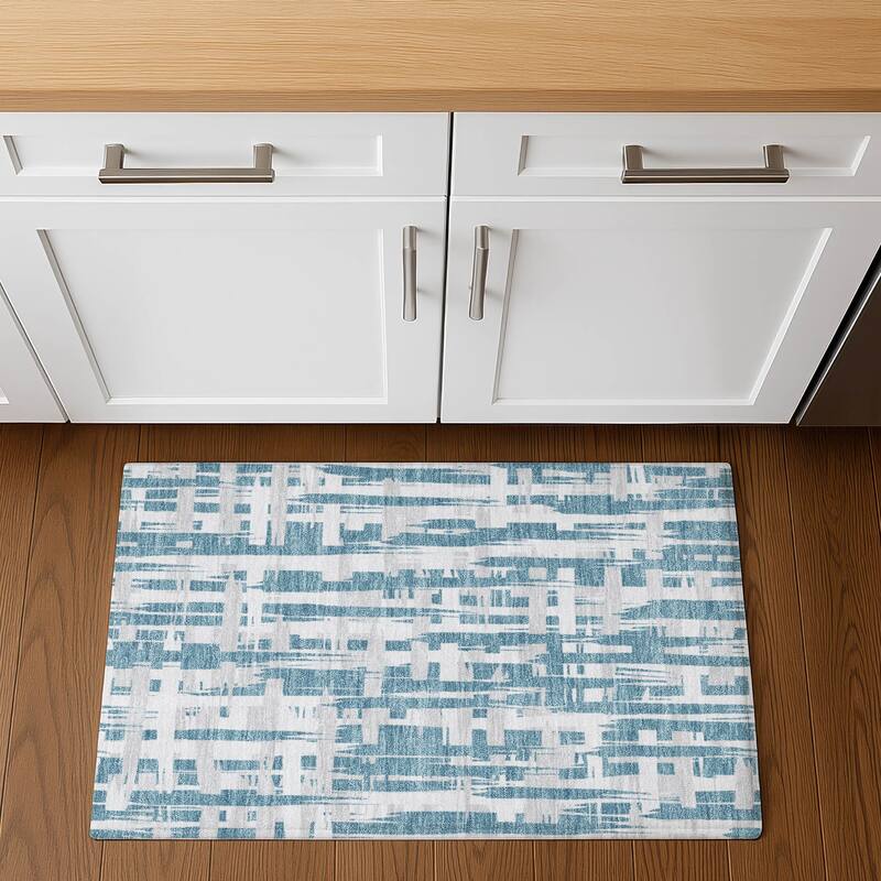 Premium Washable Super Soft Contemporary Plaid Mayfield Rug - Teal - 1'8" x 2'6"