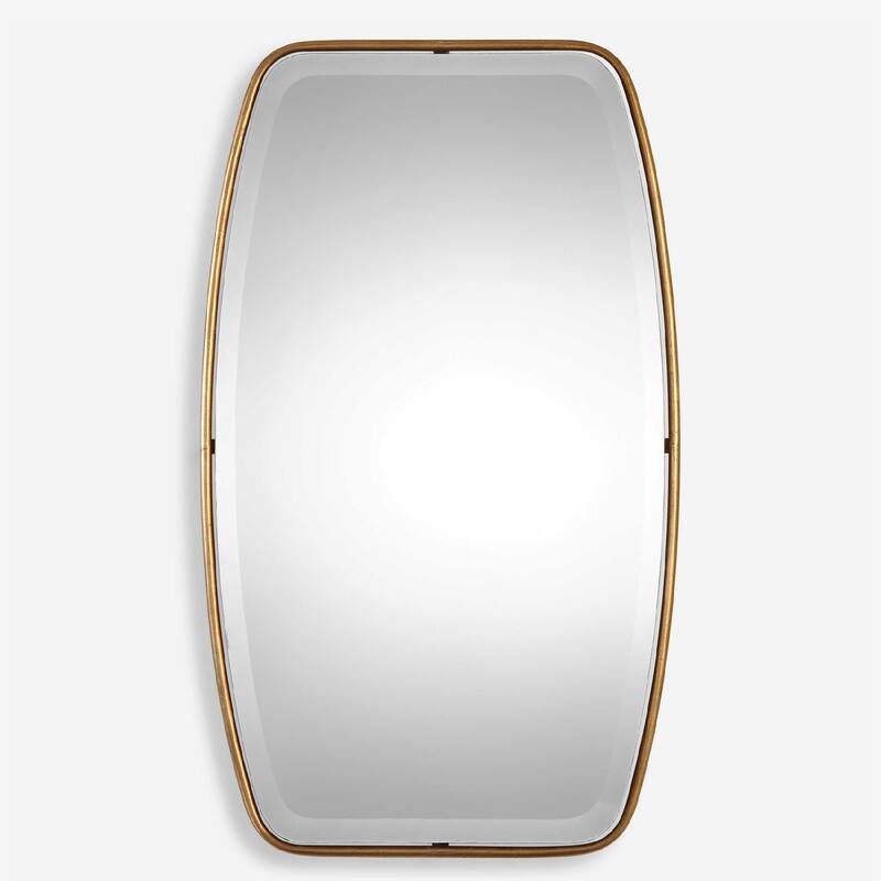 Beveled Wall Mirror - 36" - Antique Gold