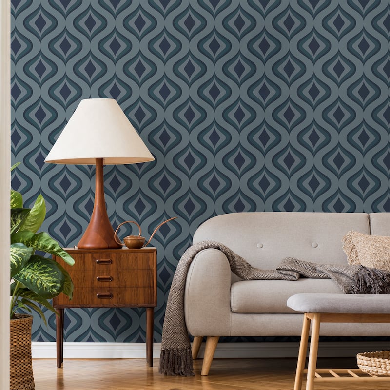 Transform Trippy Blue Peel & Stick Wallpaper