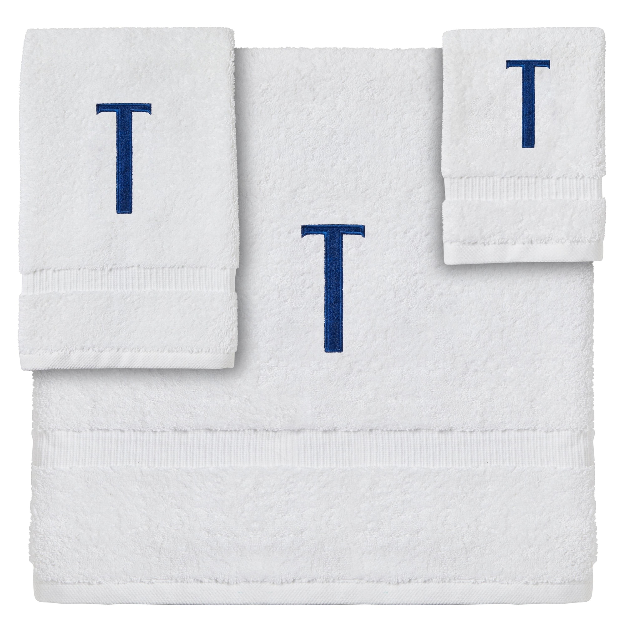 Laura Ashley Juliette 3-Piece White Cotton Terry Towel Set