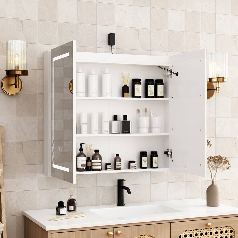 Contemporary Vanity Set Ceramic Basin and Chic Medicine Cabinet Combo