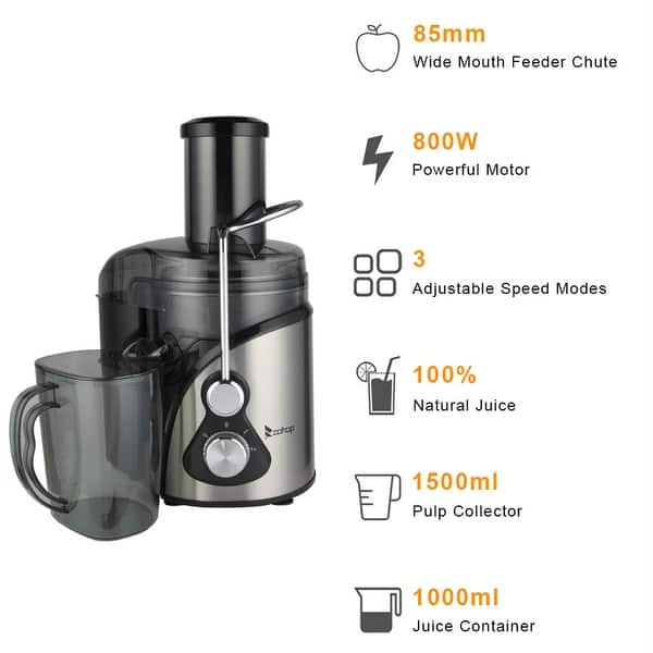 110V 800W 85MM Stainless Steel 3 Gear Electric Juicer Machine