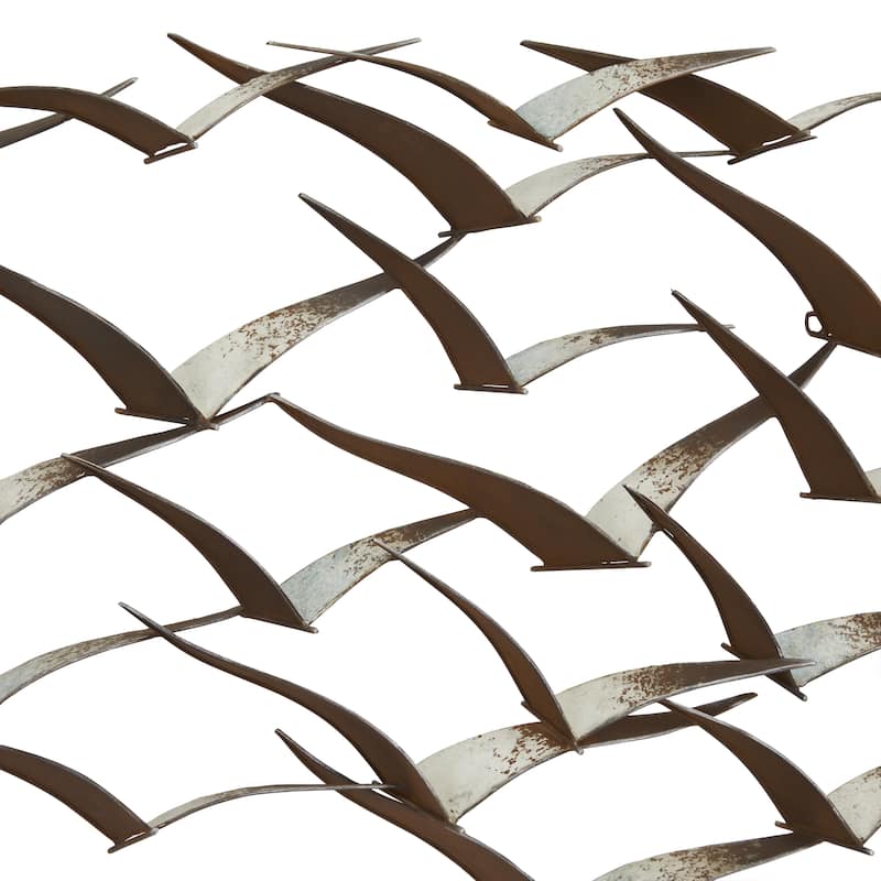 Metal Bird Sleek Flying Home Wall Decor - Gold, Black, Brown, Blue, Silver - Roche River Decor