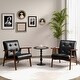 preview thumbnail 4 of 16, Costway Mid Century Accent Chair Tufted Reading Armchair Solid Rubber - See Details