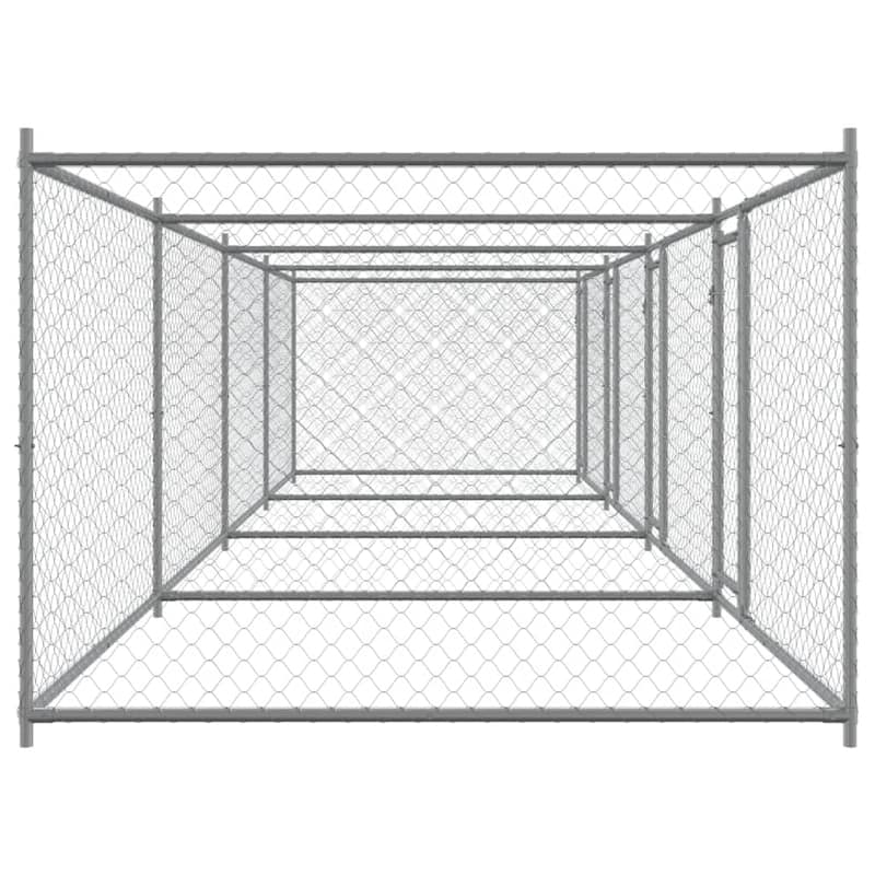 vidaXL Dog Cage Grey Galvanized Steel Durable Dog Cage