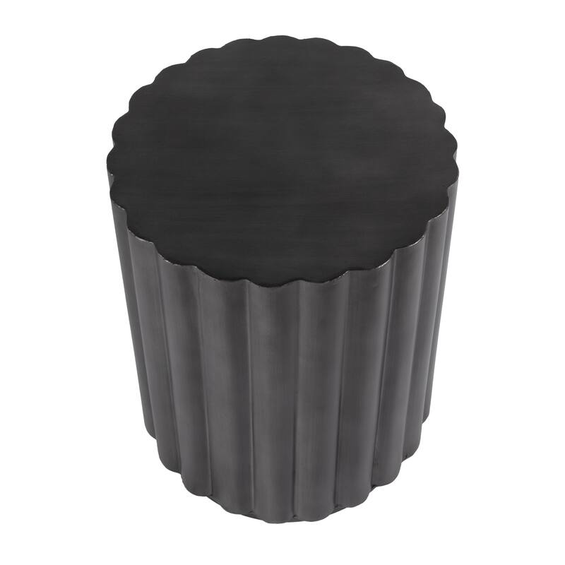 Ava 15 in. W Round Iron Fluted Side Table