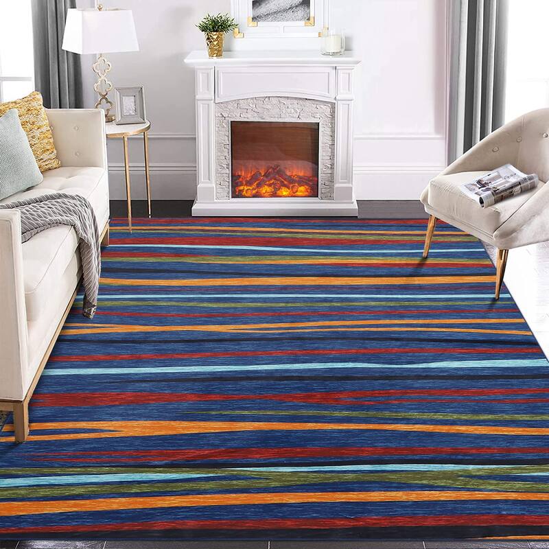 Garvee Modern Abstract Area Rug Colorful Throw Carpet