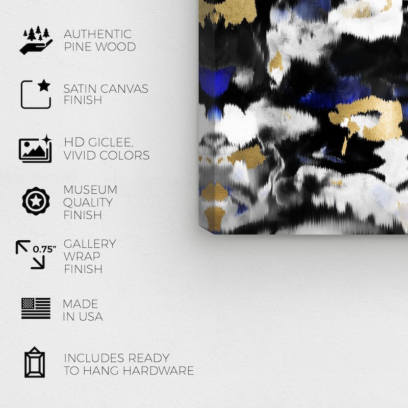 Wynwood Studio Canvas Abstract Bonboni Black and Metallic Gold Modern & Contemporary Wall Art Canvas Print