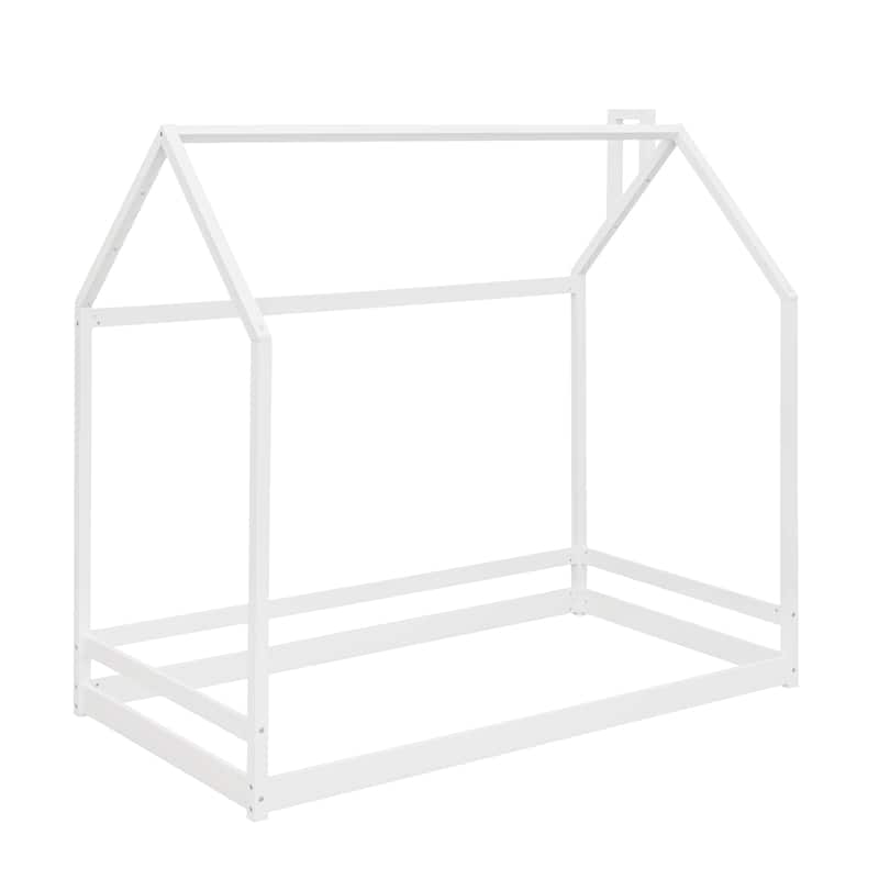 Wooden Twin/Full Size House Bed for Kids, Playhouse Design with Roof, Perfect for Sleep & Play