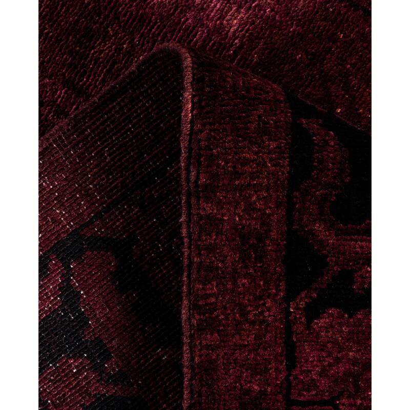 Overdyed One-of-a-Kind Hand-Knotted Area Rug - Purple - 3' 1" x 10' 1"