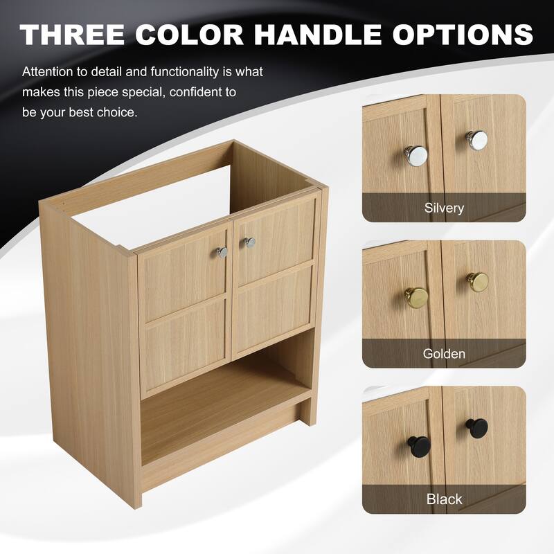 GDFStudio - Roserise Modern Freestanding Bathroom Vanity Cabinet with 2-Soft Closing Doors, Sink NOT INCLUDED - 30"