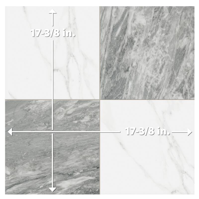 Merola Tile Marbilia Chess Bardiglio 17-3/8" x 17-3/8" Porcelain Floor and Wall Tile