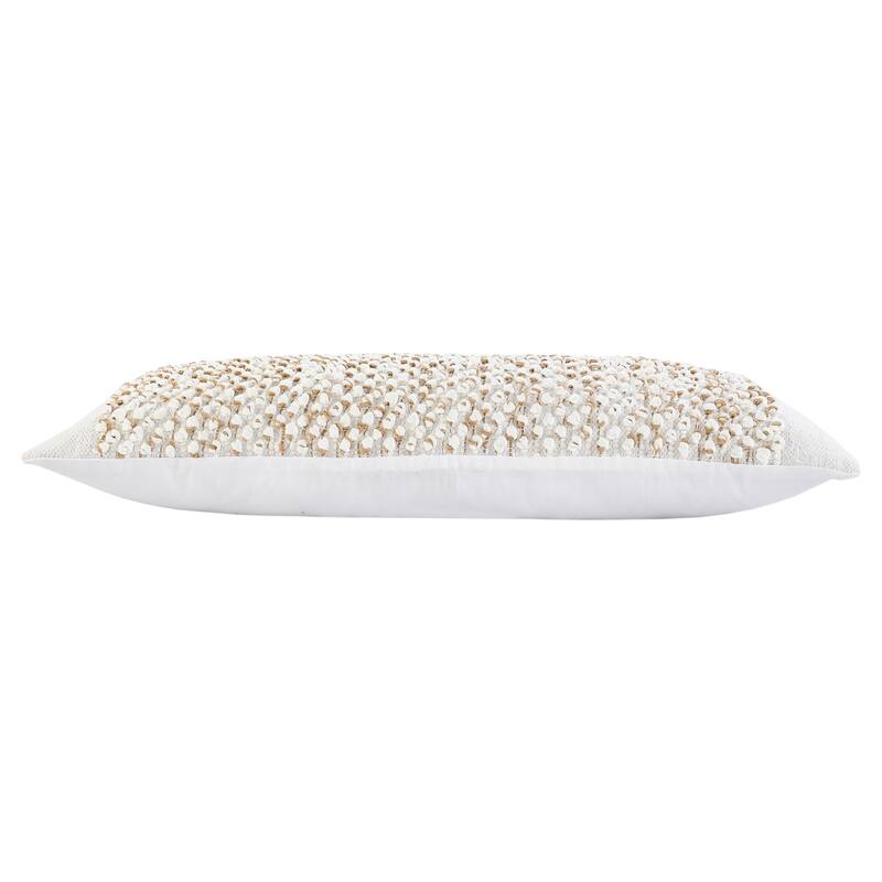 Sevita Bohemian Farmhouse Textured Knot Lumbar Throw Pillow