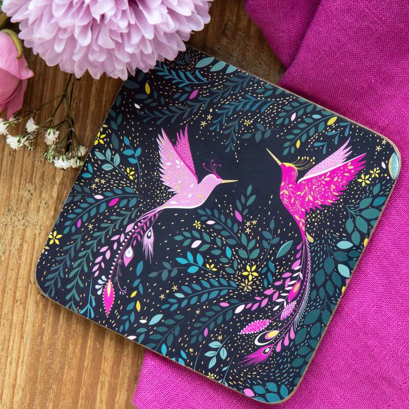 Sara Miller India Hummingbird Coasters, Set of 4 - 4 x 4 in
