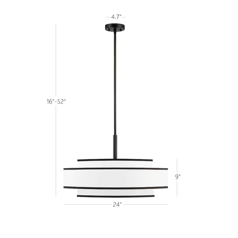GetLedel 5-Light Double Shaded Drum Chandelier