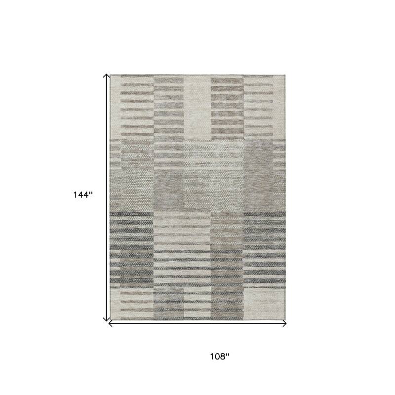 HomeRoots Striped Modern Rectangle Outdoor Rug