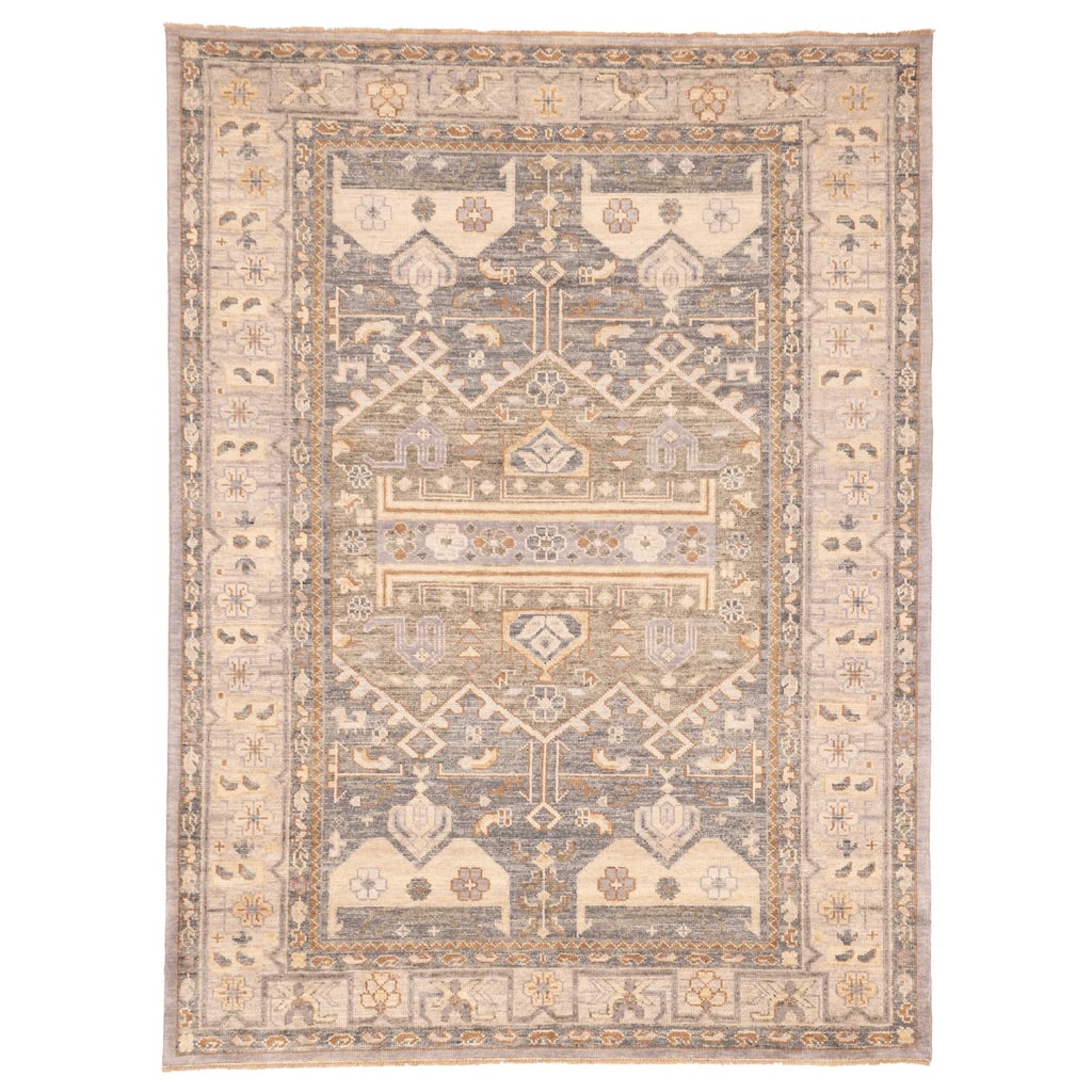 ECARPETGALLERY Hand-knotted Jules Serapi Dark Grey Wool Rug - 9'0 x 11'10