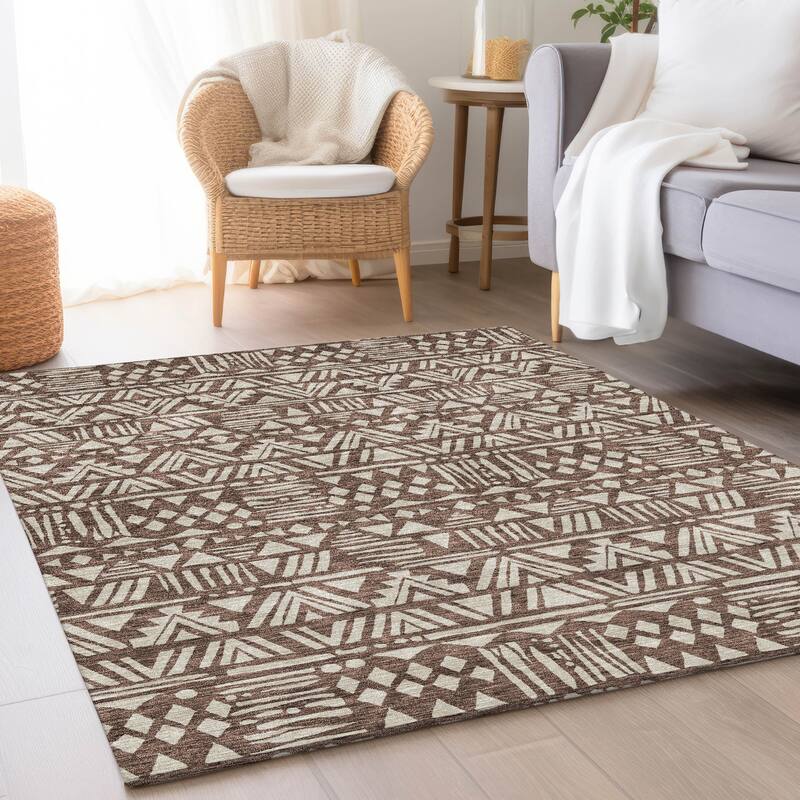 Premium Washable Super Soft Boho Modern Global Mayfield Rug - Brown - 8' x 10'