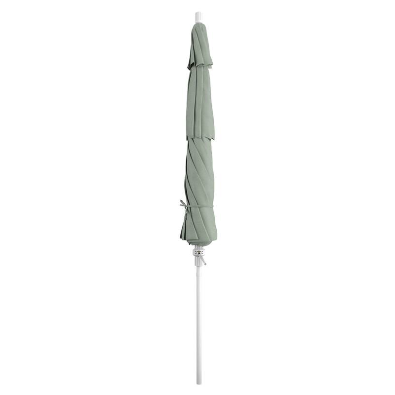 California Umbrella 11' Rd. Aluminum Patio Umbrella, Crank Lift, Collar Tilt, Dbl Wind Vent, White Finish, Sunbrella Fabric