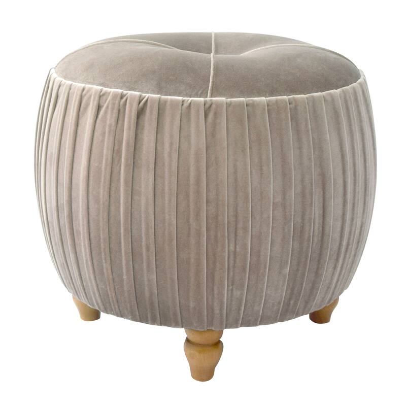 NPD Furniture Helena Velvet Small Round Ottoman