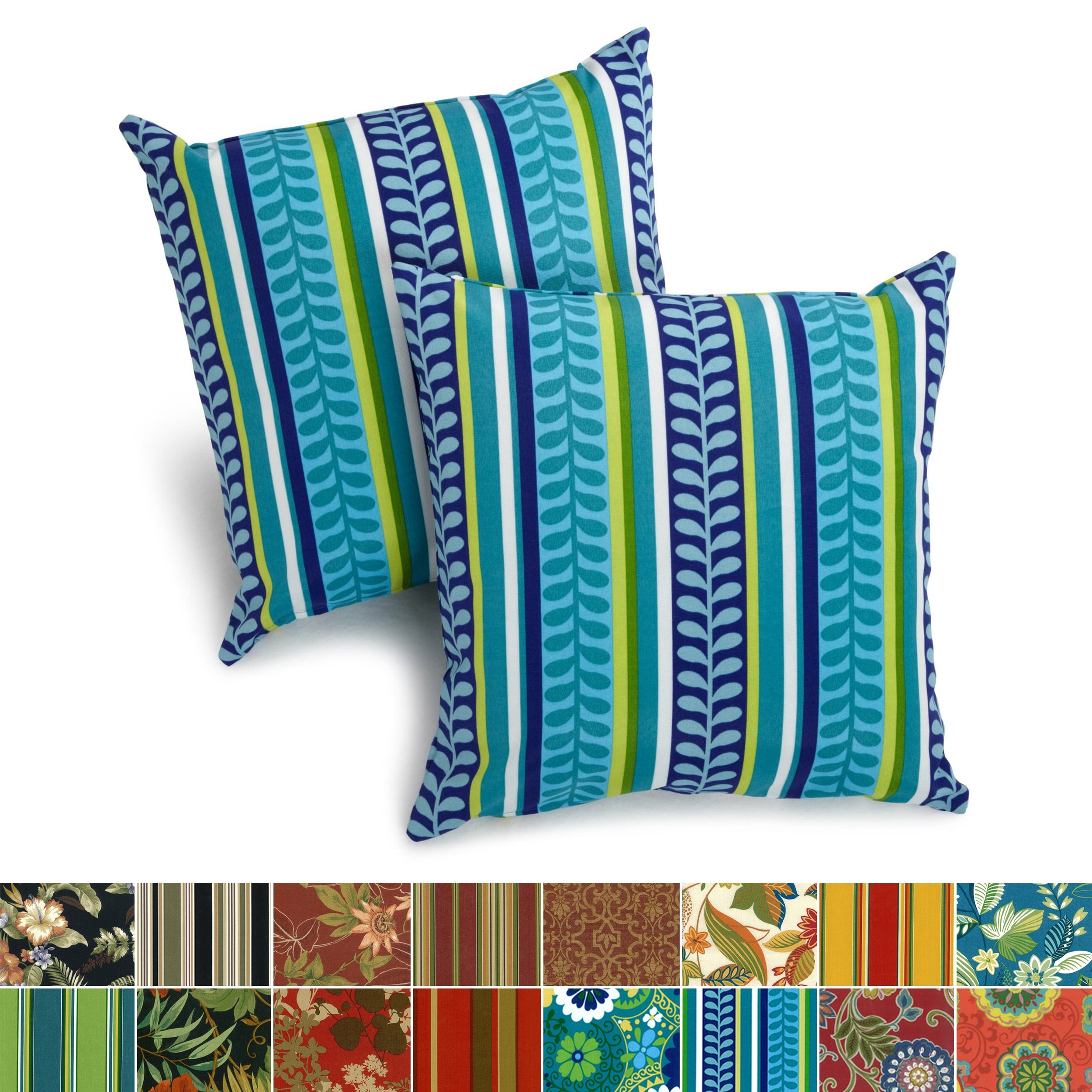 17-inch All-weather Outdoor Throw Pillows (Set of 2, Multiple Patterns)