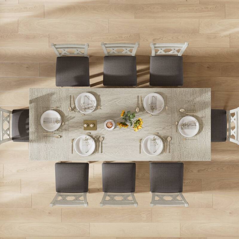 Javlergo Dining Table and Chairs Set for 4-6 Persons Extendable Kitchen Dining Room Table Set