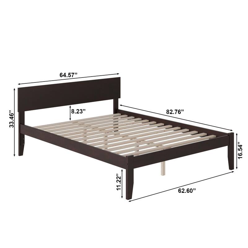 Orlando Queen Platform Bed with Attachable USB in Espresso