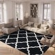 preview thumbnail 14 of 18, SAFAVIEH Dallas Shag Giusy Trellis 1.5-inch Thick Rug - Ivory/Grey - 4' x 6'