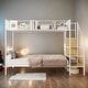 preview thumbnail 2 of 10, Versatile Design Twin over Full Metal Bunk Bed with Ladder and Wardrobe-White