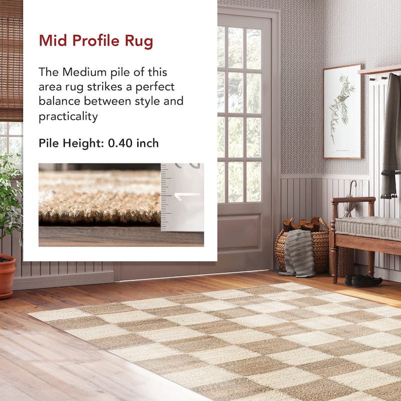 Nuloom Christana Traditional Checkered Jute Area Rug