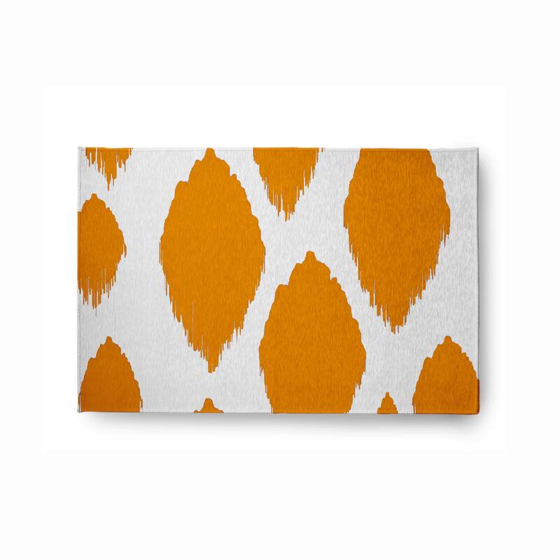 Web of Ikat Soft Chenille Rug - 2' x 3' - Dark Orange