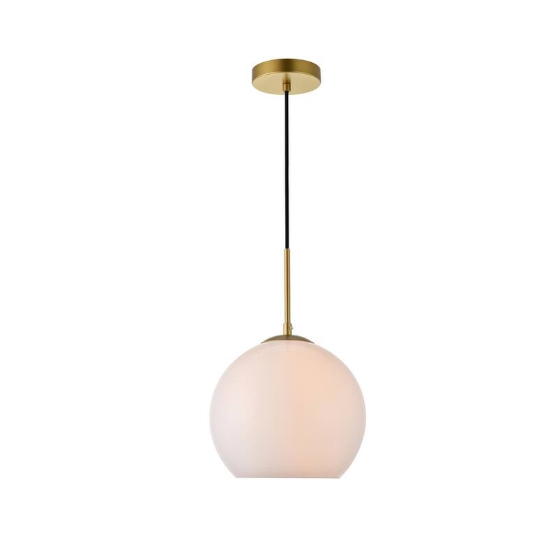 Frosted Glass 1-light Pendant - Brass