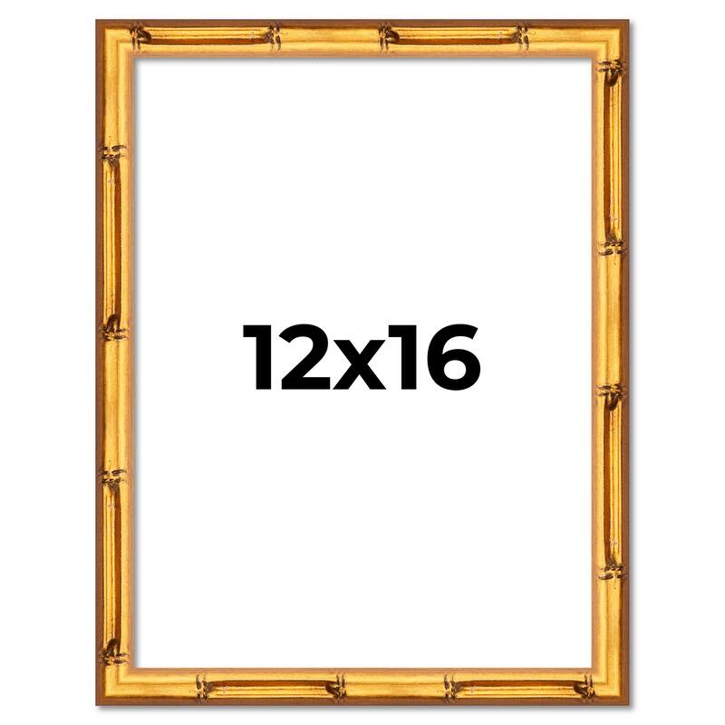 12x16 Frame Gold Bamboo Picture Frame - Complete Modern Photo Frame