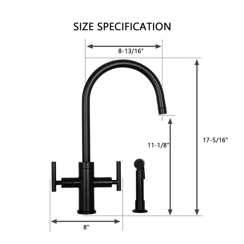 Two-Handles Kitchen Faucet with Side Spray