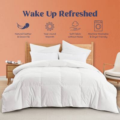 Luxury Year Round Goose Down Blend Gusseted Duvet Comforter