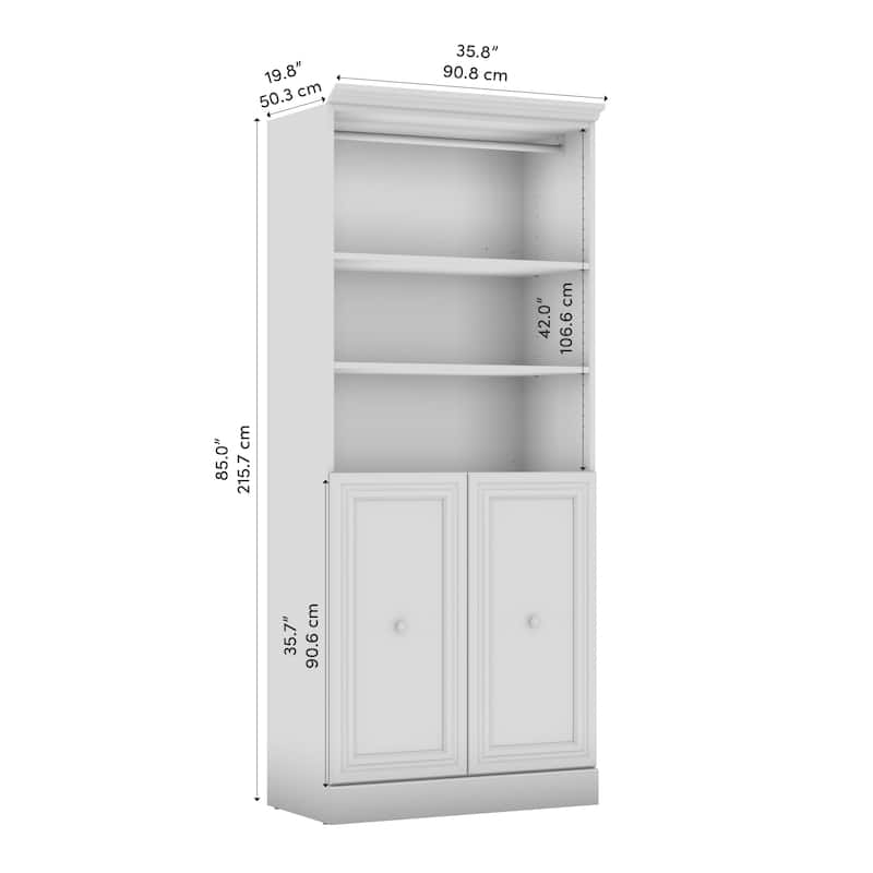 Versatile 36W Closet Organizer with Doors by Bestar