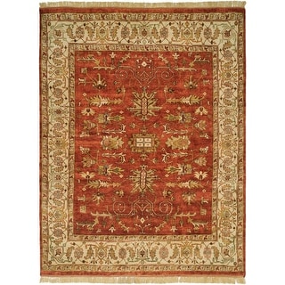 Large Red Loop Wool Rug Traditional Red Hand-Knotted Wool Area Rug - Bed Bath & Beyond - 41420761